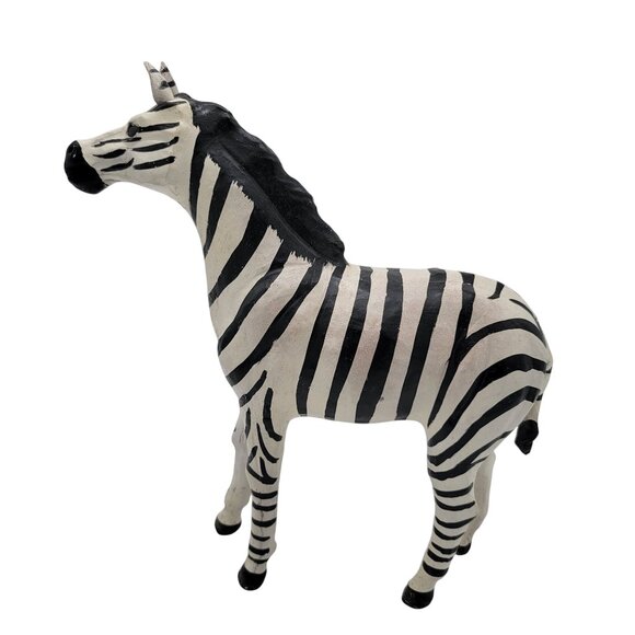 Unknown Other - Large Leather Wrapped Zebra Figure
